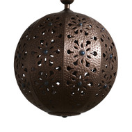 Handcrafted Moroccan-style spherical pendant lamp
