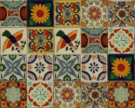 Mexican 10 tile pattern mix of 40 6x6 tiles