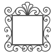 Renaissance style wrought iron mirror