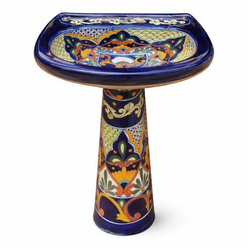 Hacienda Revival Talavera Pedestal Sink