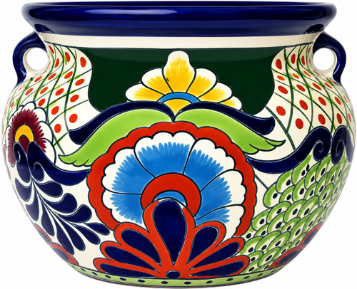 Hand-Painted Talavera Flower Pot – Dolores Hidalgo Design