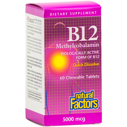 Natural Factors Vitamin B12 Methylcobalamin 5000 mcg 60 Tabs