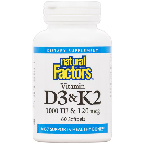 Natural Factors Vitamin K & D 60 SG