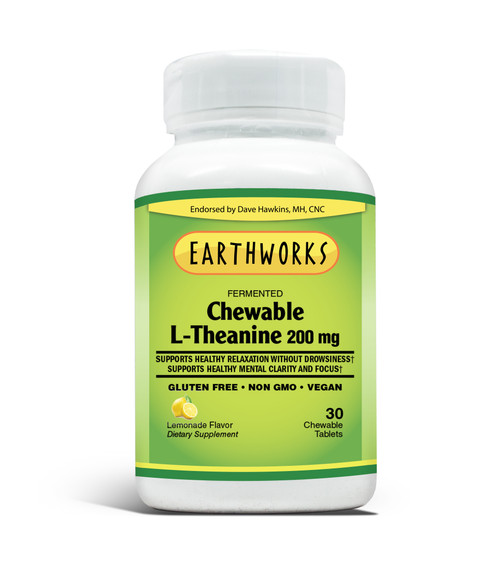 Fermented L-Theanine 200 mg 30 chewable tabs by Dave Hawkins' EarthWorks