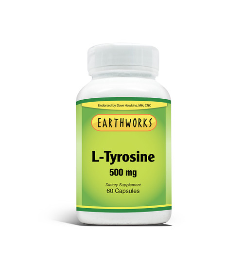 L-Tyrosine/B6 500 mg 60 Caps by Dave Hawkins' EarthWorks