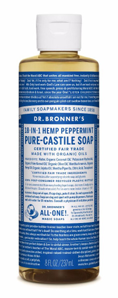 Dr. Bronner's Pure-Castile Liquid Soap - Peppermint 8 fl oz