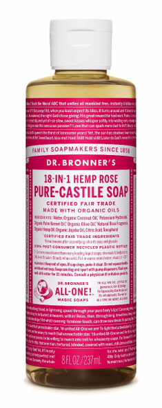 Dr. Bronner's Pure-Castile Liquid Soap - Rose 8 fl oz