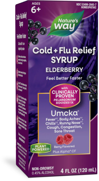 Nature's Way Umcka Cold+Flu Syrup (Elderberry) 4 oz