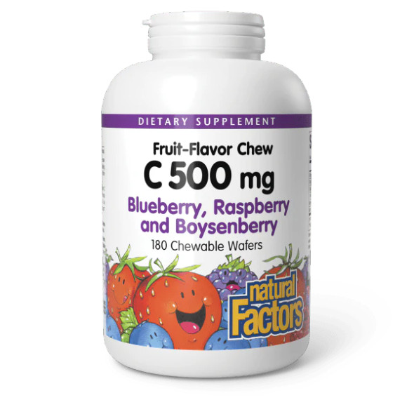 Natural Factors C 500 mg Natural Fruit Chews Mixed 90 tabs