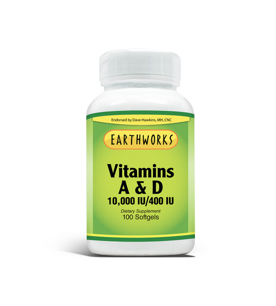 Dave Hawkins' EarthWorks PL Vitamins A&D 10/4 (F.L. OIL) 100 SoftGels