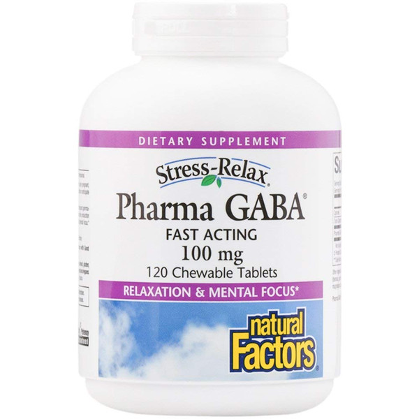 Natural Factors  Stress-Relax Pharma GABA Chewable 120 Tabs