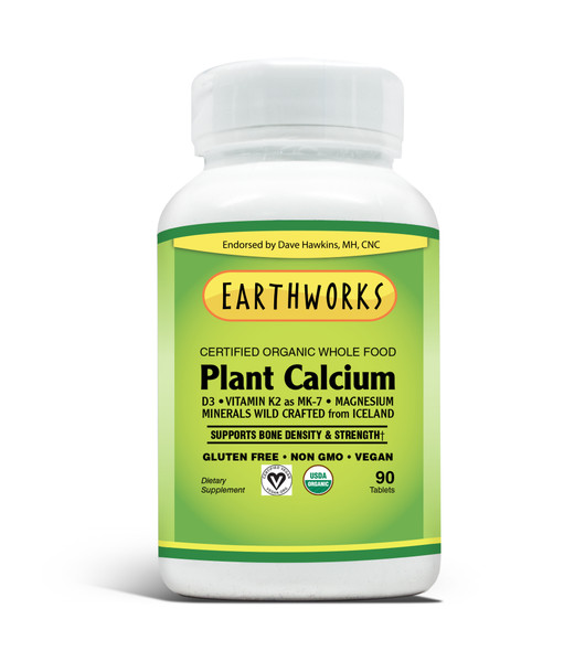 Dave Hawkins' EarthWorks Whole Food Plant Calcium 90 tabs