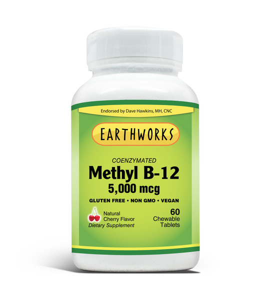 Coenzymated Methyl B-12 5,000 mcg 60 chew tabs by Dave Hawkins' EarthWorks