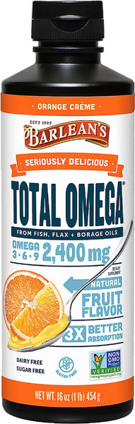 Barlean's Seriously Delicious Orange Crème Total Omega 16 oz