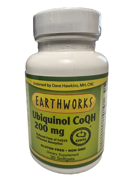 Dave Hawkins' Earthworks Ubiquinol CoQH 200 mg 30 sg