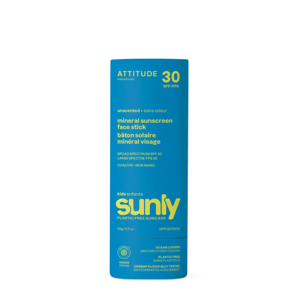 Attitude Kid's Mineral Sunscreen Face Stick SPF 30 Unscented 0.7 oz