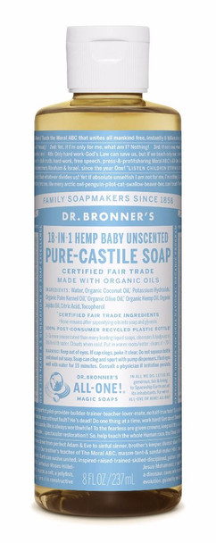 Dr. Bronner's Pure-Castile Liquid Soap - Baby Unscented 8 fl oz