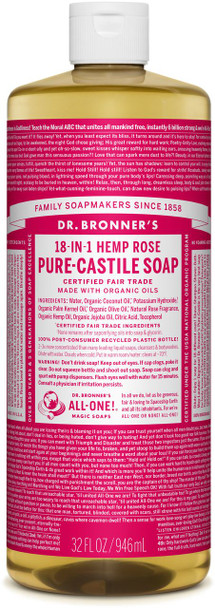 Dr. Bronner's Pure-Castile Liquid Soap - Rose 32 fl oz