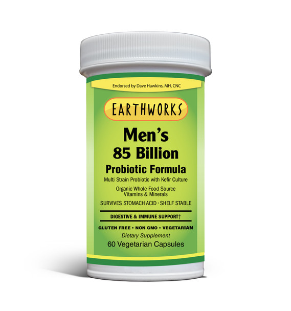 Men's 85 Billion Probiotic 60 caps by Dave Hawkins' EarthWorks