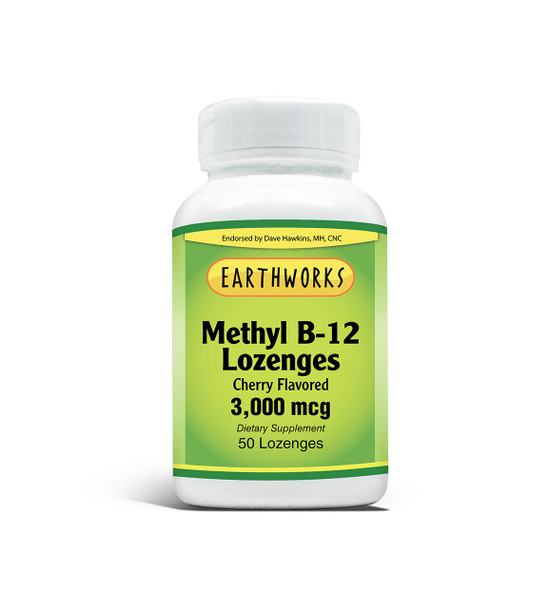 Vitamin B-12 Lozenge 3000 mcg 50 loz by Dave Hawkins' EarthWorks