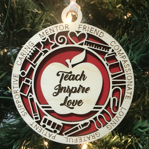 Teach Inspire Love Ornament