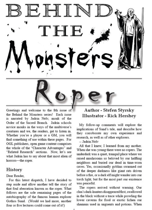 Monstrous Roper Behind the Monsters: Roper PDF