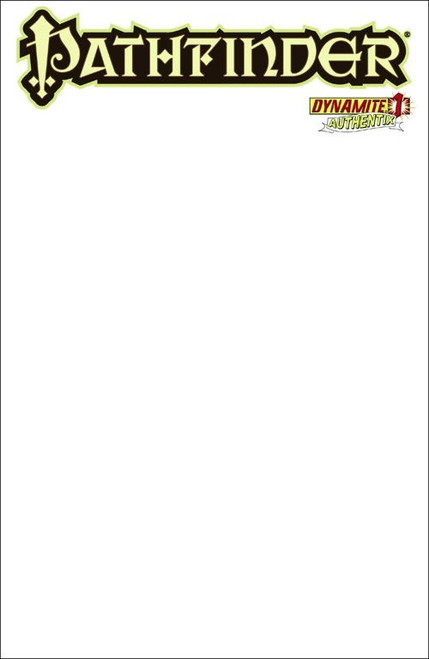 Pathfinder #1 Authentix Cover featuring no cover illustration, with only the Pathfinder and Dynamite logos showing.