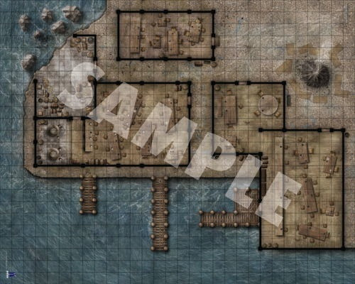 GameMastery Flip-Mat: Pub Crawl (PDF) product image shows a dockside pub.