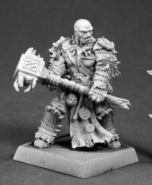 An image of the iconic Shoanti human bloodrager, Crowe, wielding a massive earth breaker. (Front View)