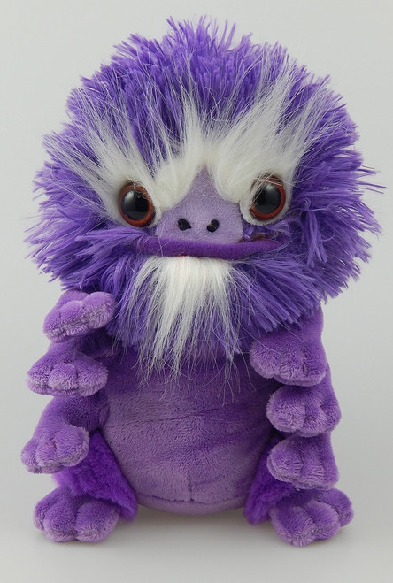 Starfinder Skittermander Gamer Pouch in blue soft plush with zippered pouch, carabiner hook, and white accents. Officially licensed gaming accessory, sized for dice and tokens, featuring durable construction and high-quality material, available in purple, green, red options.