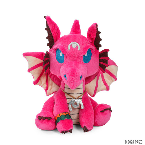 Pathfinder: Tuku Phunny Plush by Kidrobot product image depicts an adorable plush rendition of a winged pink dragon familiar or animal companion.