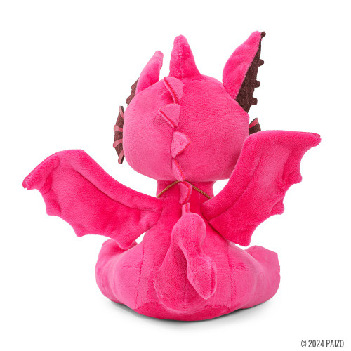 Pathfinder: Tuku Phunny Plush by Kidrobot product image depicts an adorable plush rendition of a winged pink dragon familiar or animal companion. (rear view)