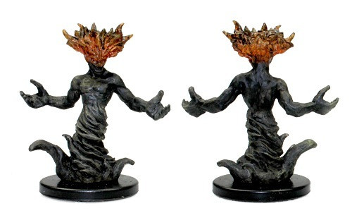 Pathfinder Battles—Rise of the Runelords: Wraith, a medium-sized, dark gray body, flame-like orange head miniature figure from Pathfinder featuring a black base, ideal for fantasy roleplaying campaigns, perfect for Rise of the Runelords Adventure Path fans.