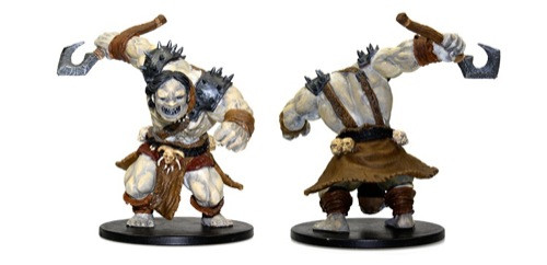 An image of Jaagrath Kreeg, a crazed ogre running into battle. (Front and Rear Views)
