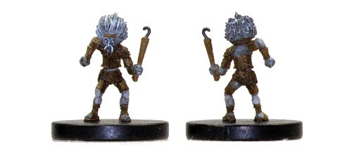 An image of Caedimus, a deranged little derro with a hook. (Front and Rear Views)