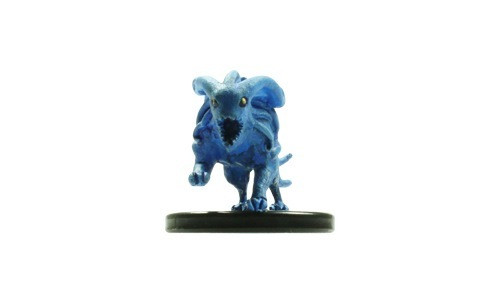 This hairless blue lion has twin tentacular tails. Dozens more thick tentacles quiver and twitch where its mane should be. (Front View)
