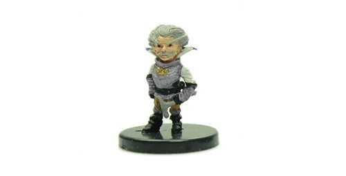 An image of a gray haired gnome eldritch knight. (Front View)