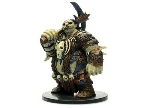 An image of a large ogre, standing tall with a gruesome pickaxe over one shoulder. (Front View)