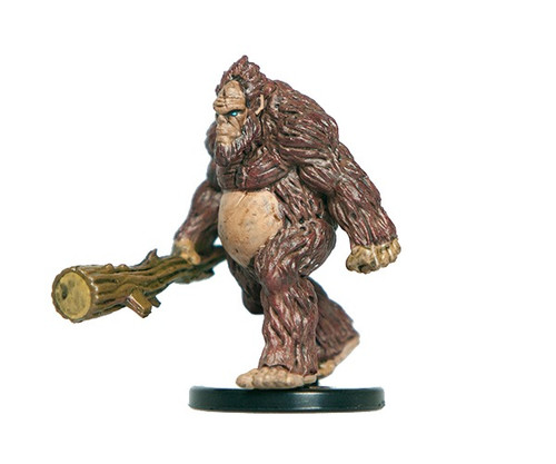 Tall, burly, and hairy, this humanoid creature wields a large tree branch for a club and has a swinging, apelike gait. (Side View)