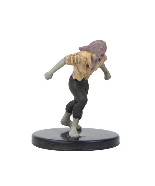 Pathfinder Vampire Spawn miniature, medium size, from Rusty Dragon Inn expansion, features Pathfinder Battles design, grey skin tone, worn tan shirt, and pink hair, showcasing a unique character in a fantasy setting.