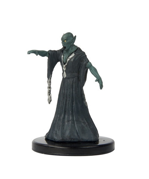 Pathfinder Ghoul Monarch miniatures figure, green with yellow eyes, wearing dark robe on a black base, medium size, from the Pathfinder Battles—Rusty Dragon Inn expansion, fantasy Golarion-themed miniature gaming collectible.