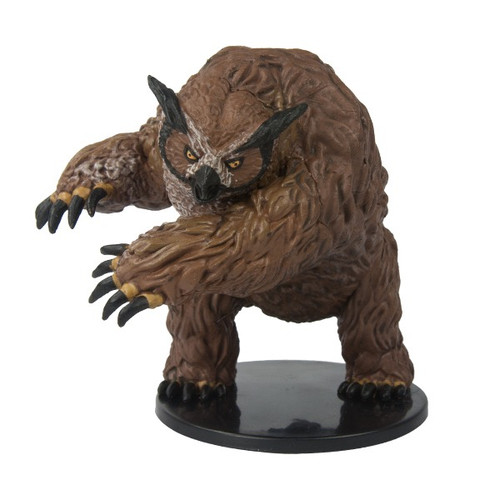 Pathfinder Battles—Rusty Dragon Inn Beaky the Owlbear, a large brown owlbear figurine from the world of Golarion, featuring sharp claws and distinctive facial features, from the Pathfinder Battles series.