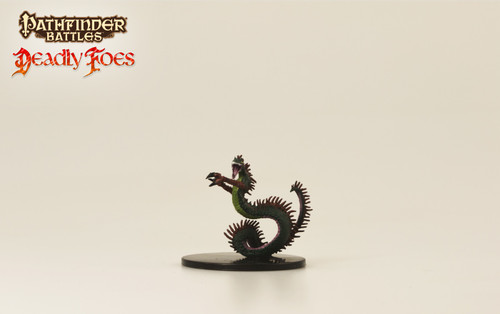 Pathfinder Battles Deadly Foes Keketar Protean large Rare figurine in black with green accents, featuring intricate details and spiky texture on round base, from the world of Golarion Pathfinder miniatures.