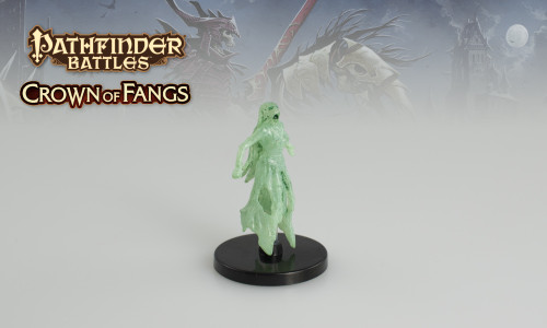 This beautiful, ghostly woman glides through the air, her long hair flowing around a face knotted into a mask of rage. (Front View)