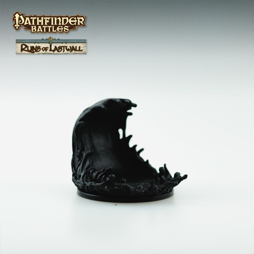 This viscous heap slides like an inky spill. It’s the color of a starless night sky, and a thick odor permeates the air around it. (Front View)