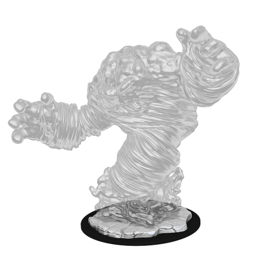 An image of a huge air elemental lord with thickly fingered hands coming from an amorphous body swirling up from the ground like a dust devil. (Front View)