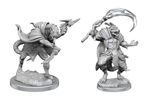 Two different serpentfolk in action poses. 