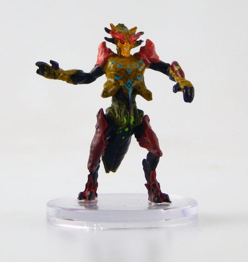 Native to the Plane of Shadows, D'ziriaks have four arms, two legs, and a termite-like abdomen. The larger pair of arms, used for most tasks, have five-fingered hands with sharp, insectile claws. The smaller pair of arms are reserved for fine manipulations and are not effective in combat. D'ziriaks' otherwise dull brown carapaces are decorated with numerous runes glowing in bright colors with natural bioluminescence. (Front View)