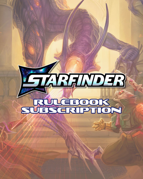 The Starfinder Rulebooks Subscription illustration depicts an advancing akashic dragon--a detail from the cover of the Starfinder Player Core!