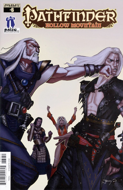 Pathfinder - Hollow Mountain #6 comic book, exclusively available on paizo.com, featuring Paizo artwork, 32-page story by James L. Sutter, illustrated by Tom Garcia, in a dark, action-packed scene with heroes and villains.